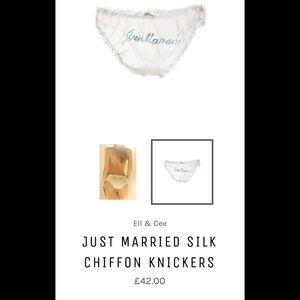 Ell & Cee 100% silk Just Married Panty